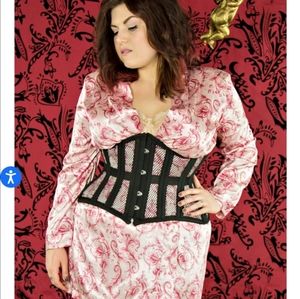 Plus Size Steel Boned Mesh Corset 40inch